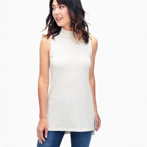Splendid Sylvie Rib Mock Neck Tunic Sweater - sz Medium